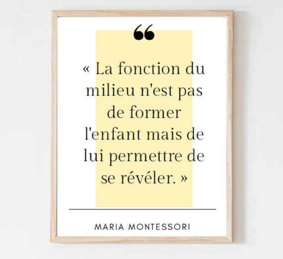 Affiche Citation Montessori Cadeau De Naissance Decoration Etsy Uk