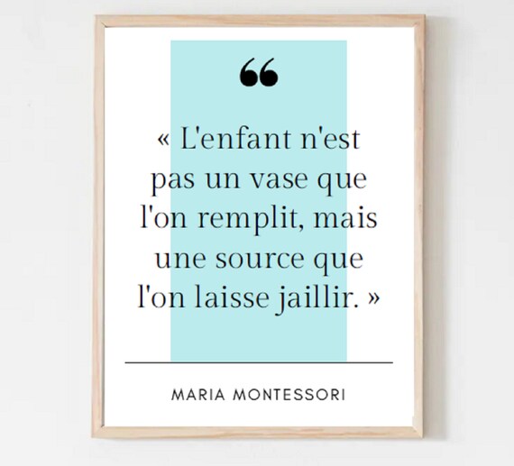 Affiche Citation Montessori Cadeau De Naissance Decoration Etsy