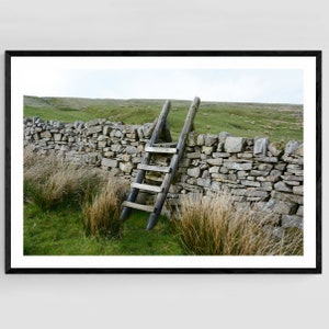Impresión de Yorkshire Dales: fotografía de paisajes ingleses, arte mural de piedra seca