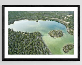 Lago Yukón, Parque Nacional Kluane, Paisaje de Canadá, Foto aérea, Fotografía de bellas artes, Fotografía de naturaleza, Impresión de naturaleza, Impresión de bosque