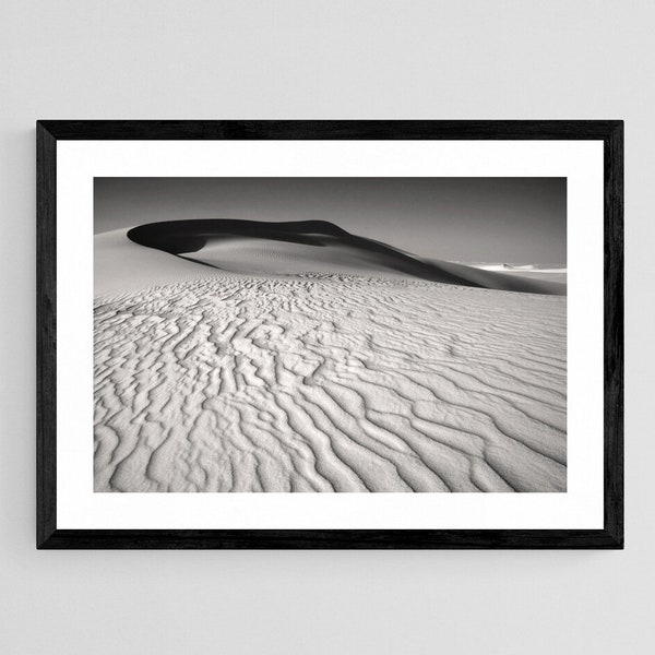 Sahara Sand Dune, Desert Print, Desert Photography, Landscape Photography, Black and White Print, Middle East Print, Abstract Art