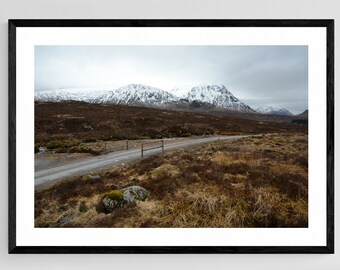 Glencoe Scotland Druck: Highlands Berglandschaft Fotografie