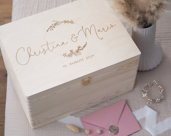 Personalized wedding memory box | Wooden box with name | Personalized wedding gift | be happy EB04