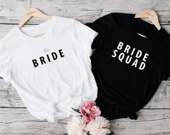 JGA T-Shirt "BRIDE & SQUAD" Team | Hochzeit Geschenk Freunde Bachelorette Individuell Damen Verlobung TH004