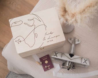 Personalized wedding memory box | Wooden box with names | Wedding gift with name | HappyWedding EB37