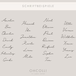May include: A list of names written in cursive script. The names are: Amelie, Ben, Charlie, David, Emily, Felicitas, Gendi, Hannah, Ida, Jonathan, Karla, Leon, Mila, Noel, Olivia, Paul, Quinn, Rafael, Sophie, Tom, Ulli, Verena, Wilhelm, Xenia, Yannis, and Zoe.