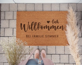 Personalisierte Fußmatte – Indoor Türmatte mit Gravur – Geschenk zum Einzug & Hochzeit – Dekorative Fußmatte mit Namen aus Kokos #3