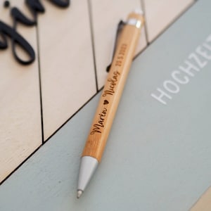 Kugelschreiber personalisiert Hochzeit aus Holz