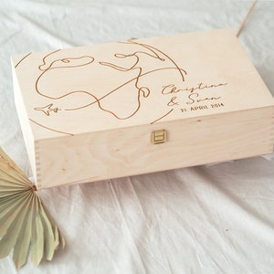 Personalisierte Erinnerungskiste aus Holz, Erinnerungsbox mit Namen, Erinnerungsbox für Brautpaare, Erinnerungskiste zur Hochzeit, Geschenk zur Hochzeit