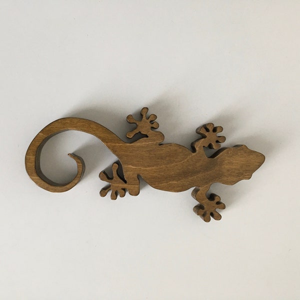 Lézard gecko en bois chantourné décoration maison création artisanale ( livraison Mondial relay )