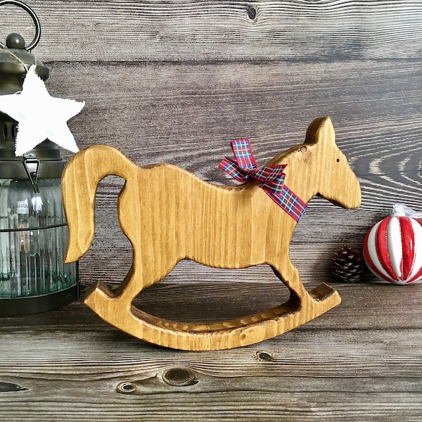 Cheval à bascule en bois décoration intérieure enfant Nöel farmhouse idée cadeau ( livraison Mondial Relay )