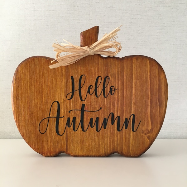 Grosse citrouille en bois -  teinte orangée - Hello Autumn décoration intérieure automne farmhouse cosy ( livraison Mondial relay )