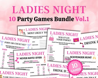 Ladies Night 10 Gesellschaftspiel BUNDLE Band 1 | Girls Night Out Party Spiel | Ladies Night Party Spiele | Girls Night Druckbares Spiel | Erwachsenenspiel