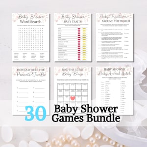 Baby Shower 30 Juegos de Fiesta / MEJOR PRECIO Paquete de Juegos de Baby Shower / MEGA Paquete / Paquete de Juegos de Fiesta de Bebé / Mega Paquete de Juegos de Fiesta de Baby Shower