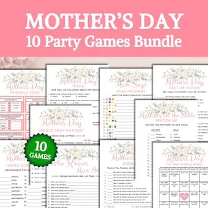 Mothers Day Party Games Bundle | 10 Games BEST Price Bundle | Mother Day Brunch Ideas | Family Friendly Mothering Sunday | Family Game Night