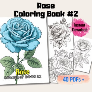 20 Rose grijswaarden kleurboek, perfecte cadeaus voor alle leeftijden, bloemencollectie kleurplaat afdrukbare PDF, instant digitale download