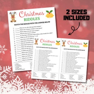 Christmas Riddles Game - 2 sizes included.