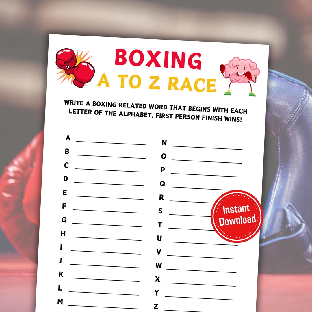 Boxing A to Z Race Game | Printable Boxing Team ABC Race Games | Boxing