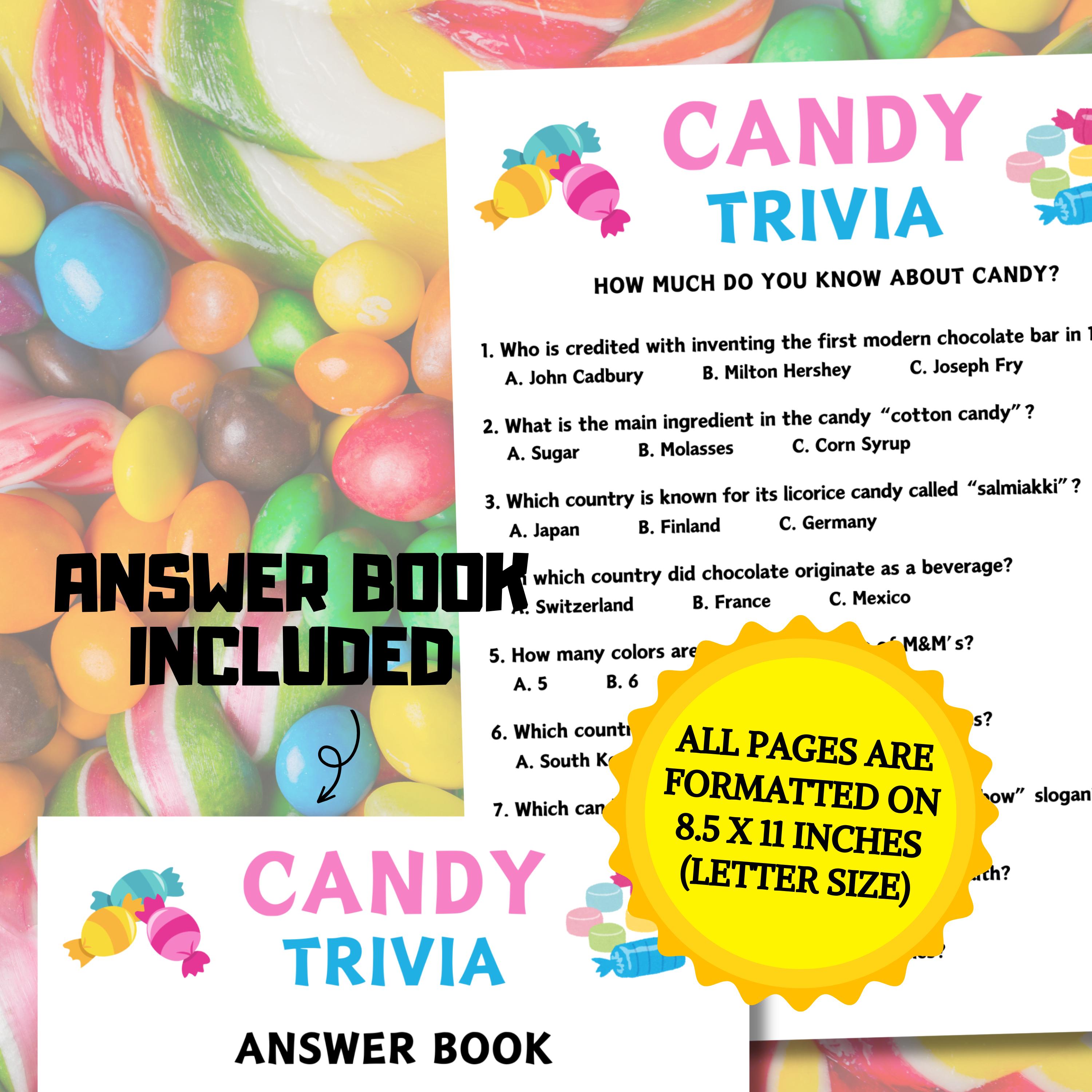 Candy Trivia Game | Candy Knowledge Quiz Game | Candy Party Trivia Game ...