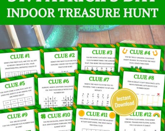 St. Patrick&#39;s Day Indoor Treasure Hunt | St. Patrick&#39;s Day Scavenger Hunt For Older Kids | St. Patrick&#39;s Day Treasure Hunt Clues, Puzzles