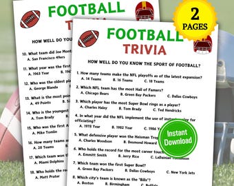 Trivia Questions And Answers American Football Quiz Football