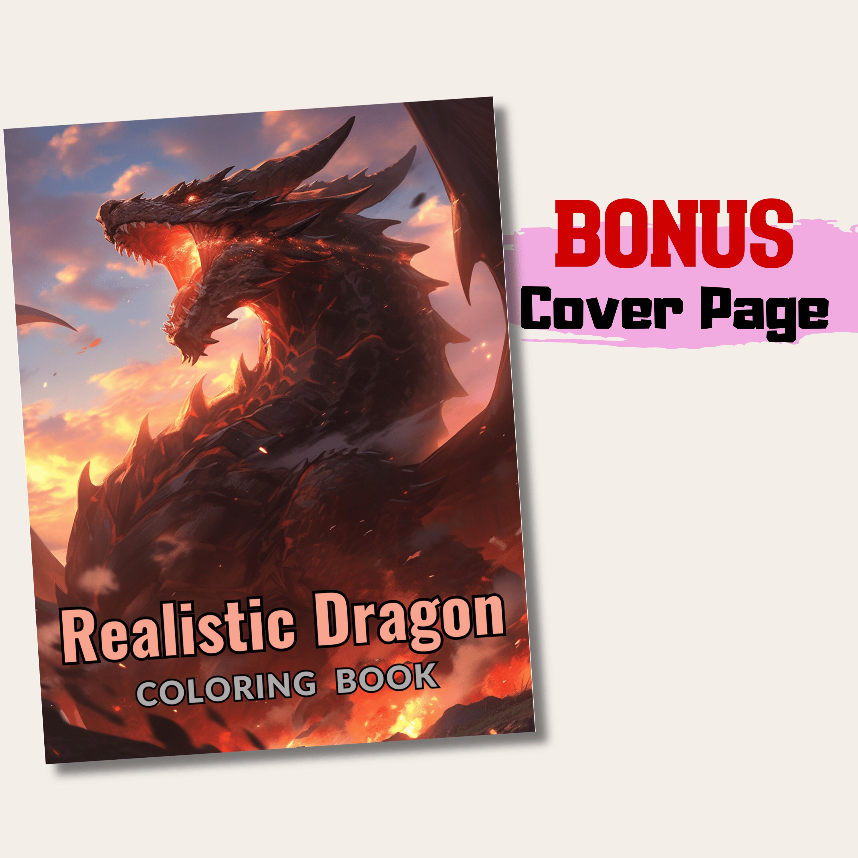 20 Realistic Dragon Grayscale Coloring Book Perfect Gift for - Etsy