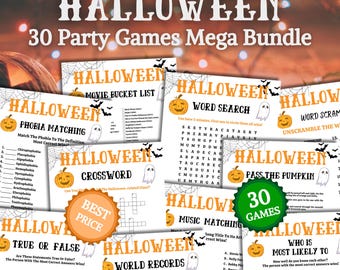 Halloween 30 Party Games Bundle | BEST PRICE Halloween Game Bundle | Halloween Party Game MEGA Bundle | Halloween Party Games Printable