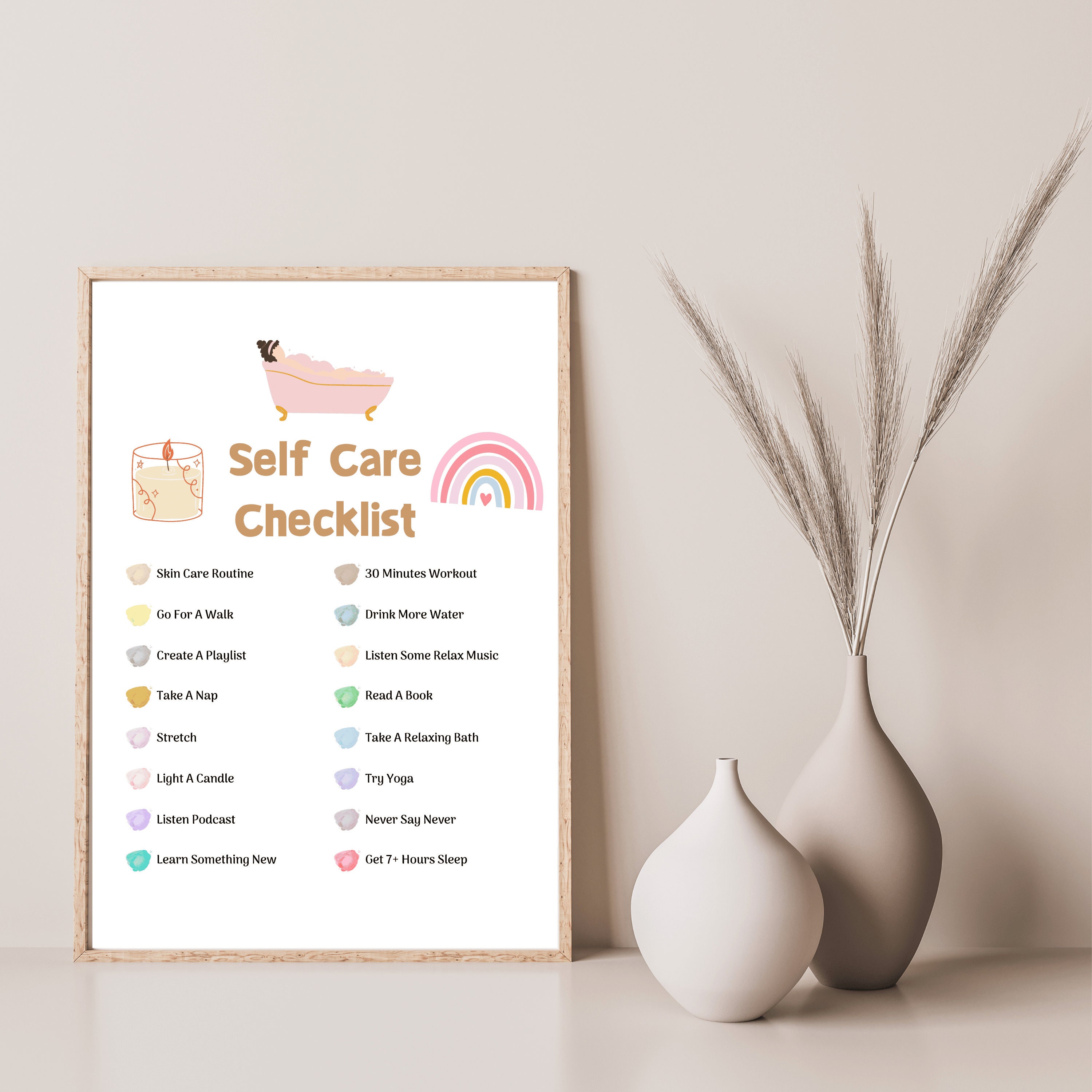 Self Care Checklist Digital Planner Self-love Journal Daily Planner ...