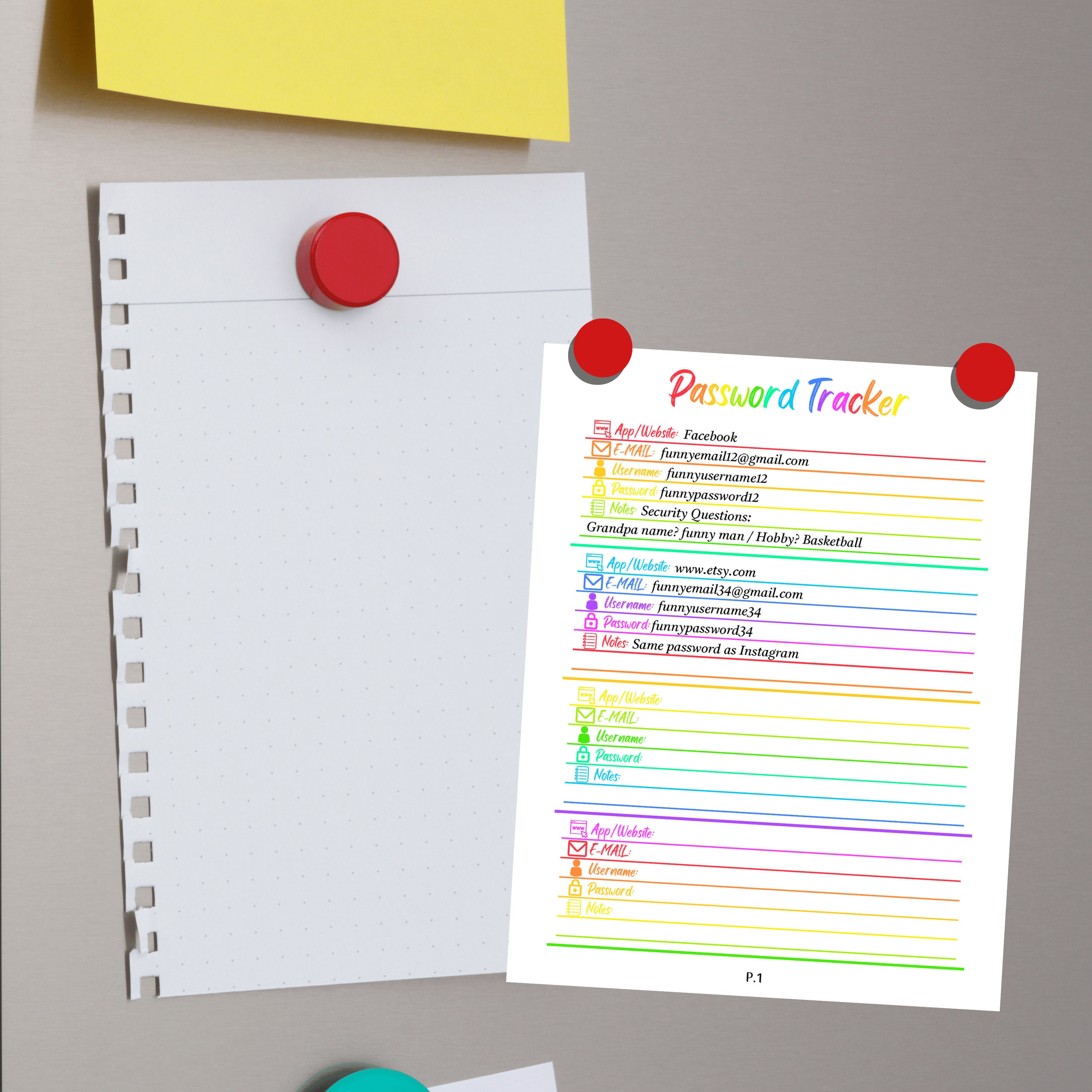 Editable Password Tracker All Color Bundle | Half Letter/letter Size/a4 ...