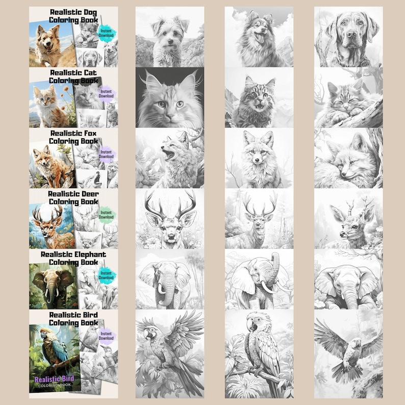 10 Realistic Animal Coloring Pages for Hours of Creative Fun