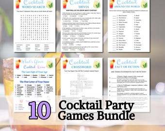 Cocktail Party Spiel Bundle | 10 druckbare Cocktailparty-Spiele BESTEN Preis Bundle | Cocktailparty Spiele | Sofort Download PDF