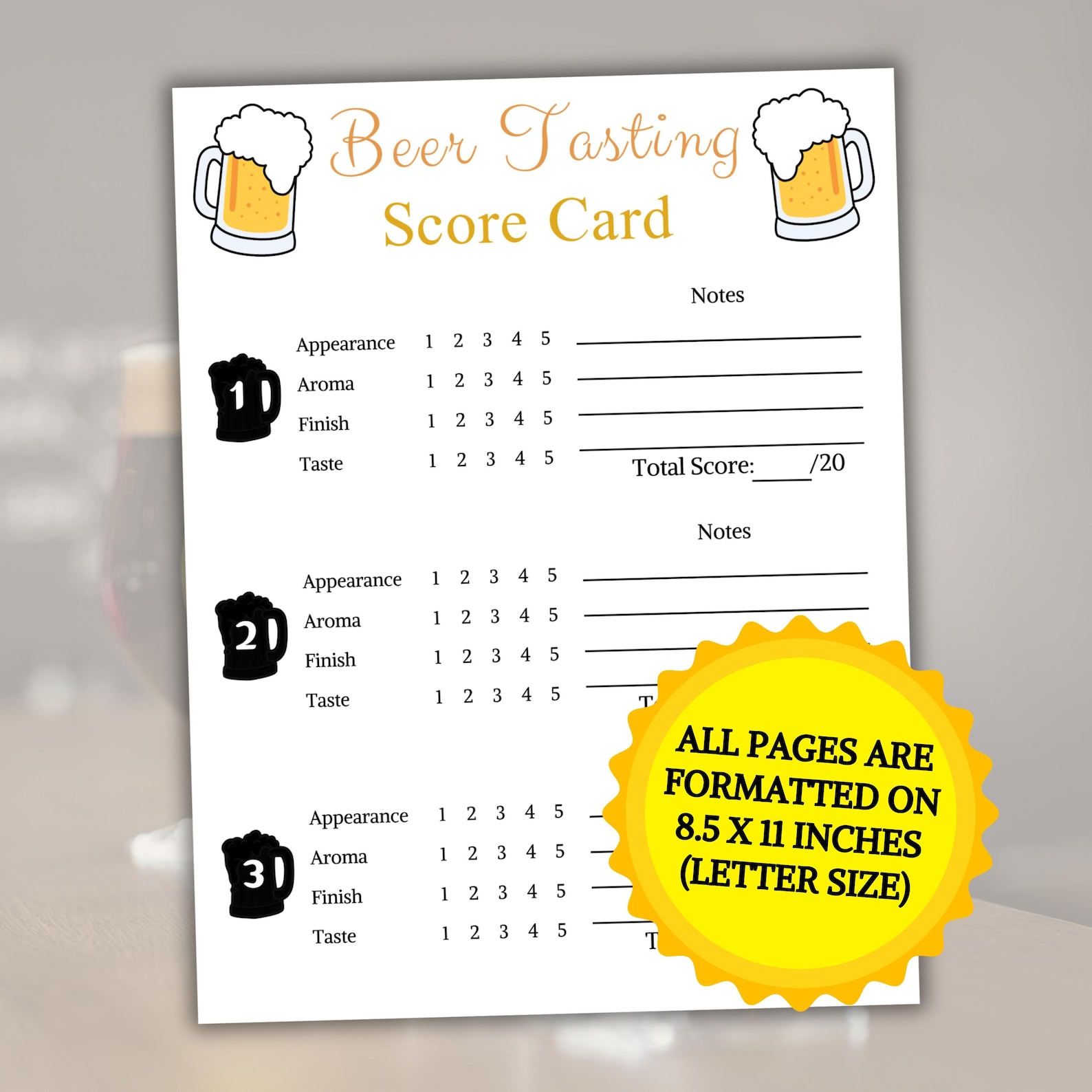 Beer Tasting Card | Printable Oktoberfest Beer Tasting Scorecard ...