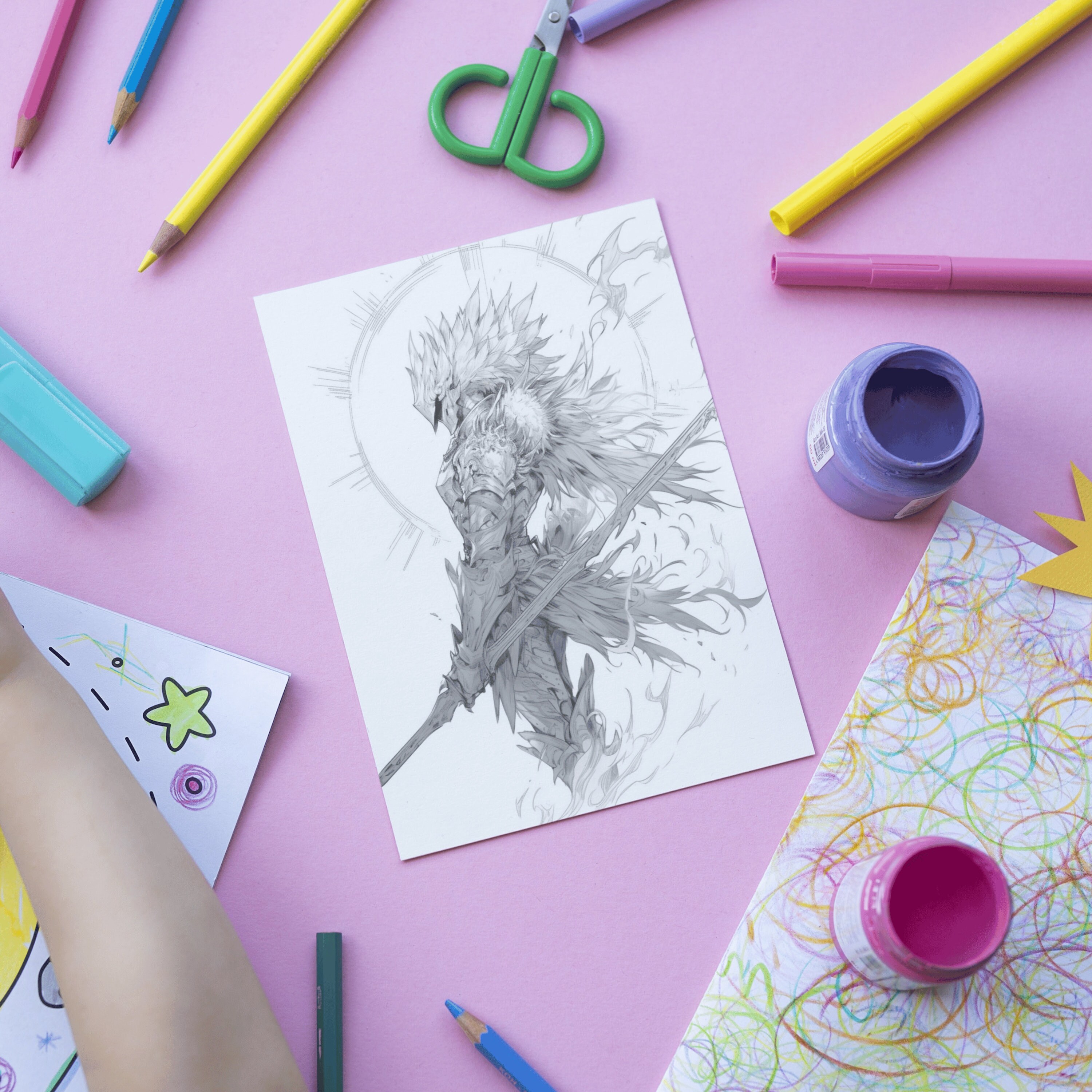 400 Pages Greek Gods Coloring Book Bundle, Grayscale Coloring Page