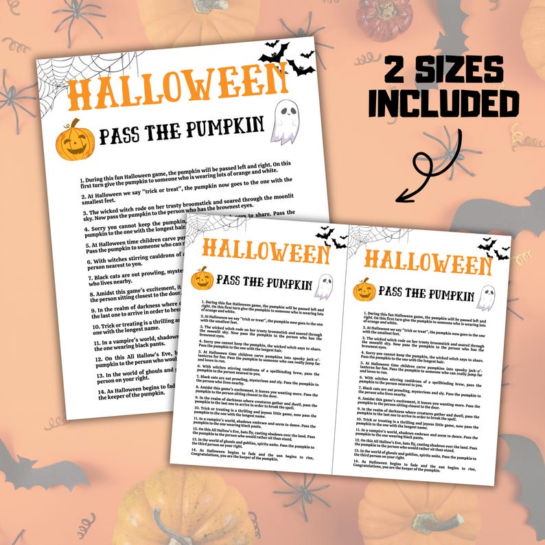 Halloween Pass the Prize Game Halloween Pass the Poem Game Printable