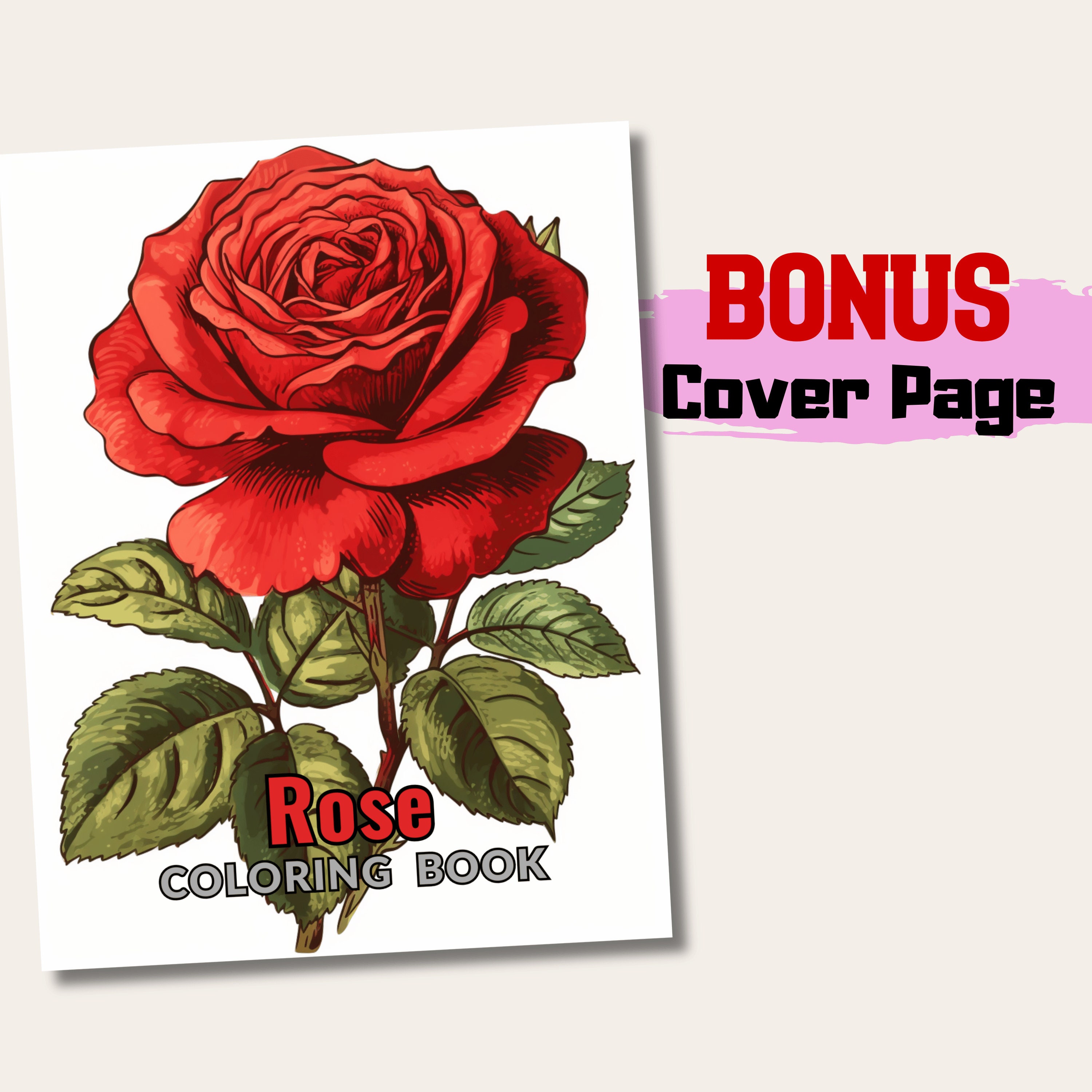 20 Rose Collection Coloring Page Adults Kids Instant - Etsy