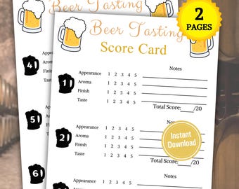Beer Tasting Card | Printable Oktoberfest Beer Tasting Scorecard | Brewery Games | Beer Festival | Beer Tasting Party | Instant Download PDF