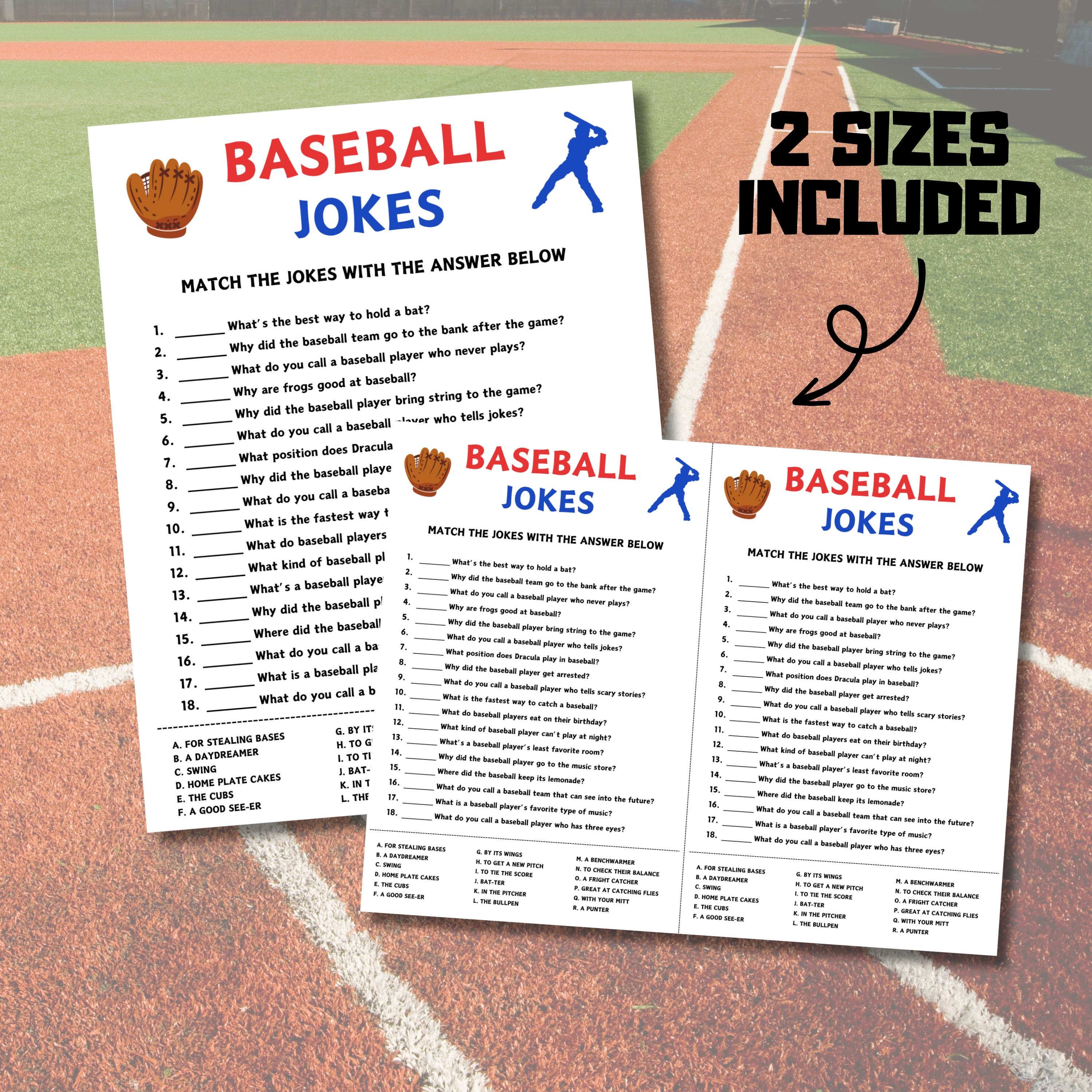 Baseball Jokes Game | Printable Baseball Riddles Game | Baseball Team ...