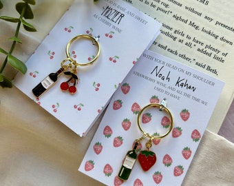 Hozier and Noah Kahan inspired ‘Cherry Wine’ and ‘Strawberry Wine’ Keyrings