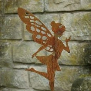 Elf / fairy rust garden stake decorative metal