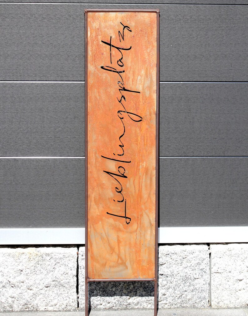 Edelstahl Wandschild „Lieblingsplatz“ – Made In Germany, Verschiedene Größen