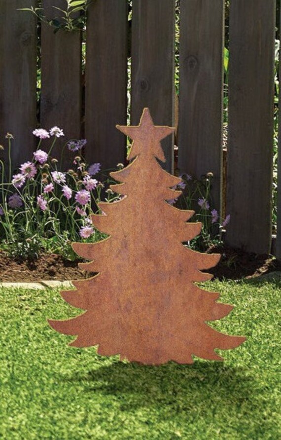 Tannenbaum mit Stern in Edelrost Dekoration Haus Weihnachten Etsy.de