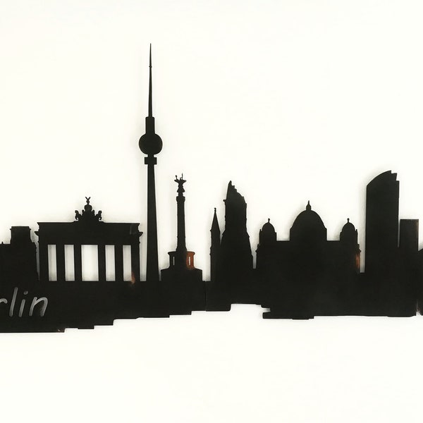 Skyline Berlin Berlin Wandbild 3D Eisen massiv  schwarz  200 cm Deko