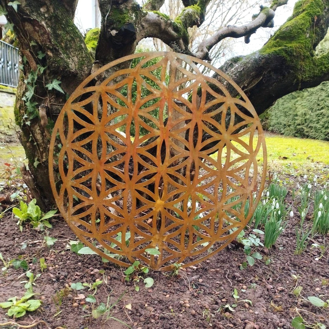 Mookaitedecor Blume Des Lebens Windspiel Mit Achat-Scheiben – Spiritueller Wandbehang Für Garten & Wohnung