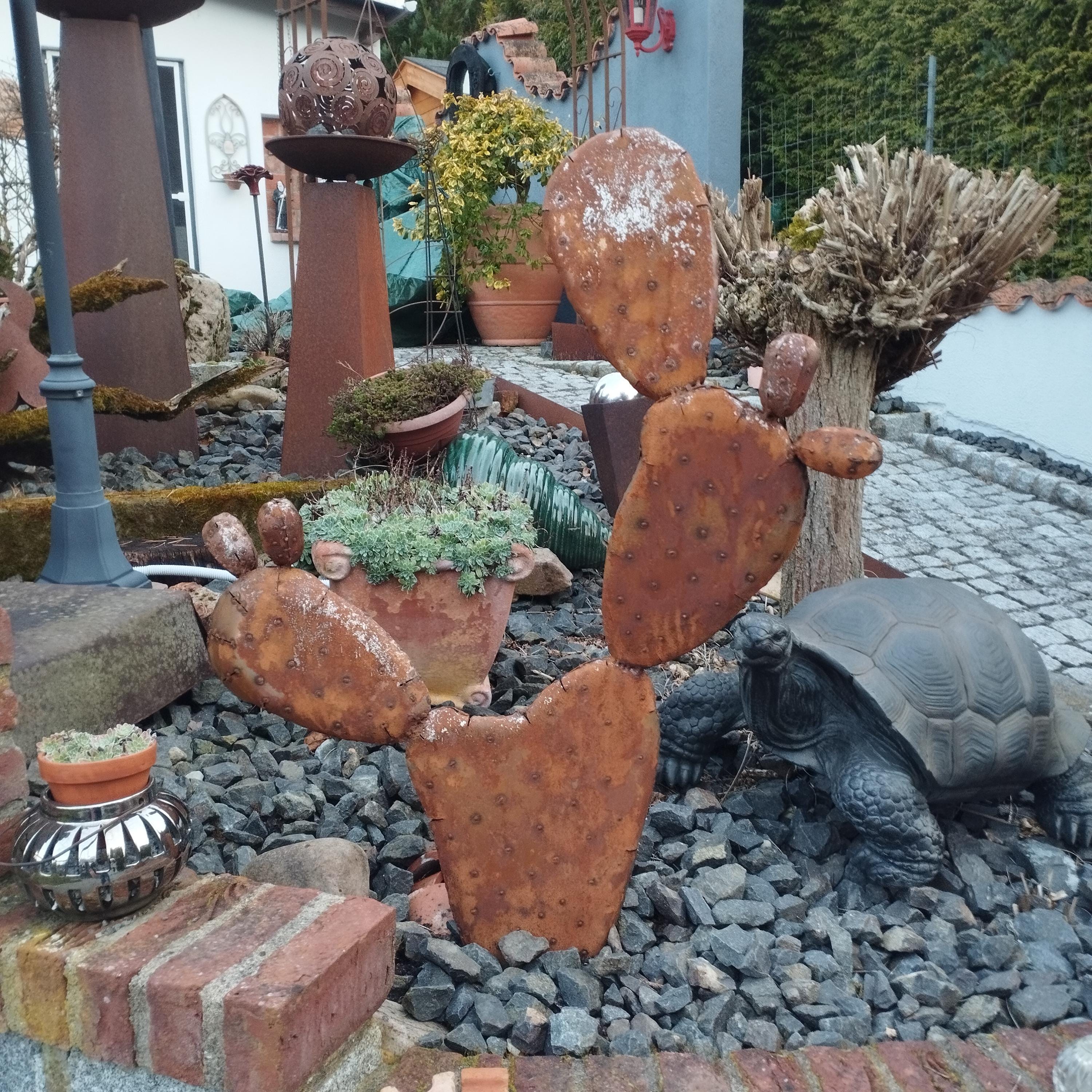Edelrost Kaktus Feige 3D Skulptur Metall - Etsy.de