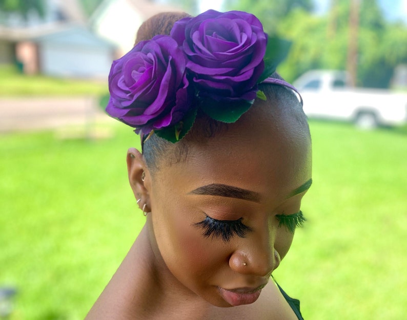 Handmade Cadbury Purple double rose 