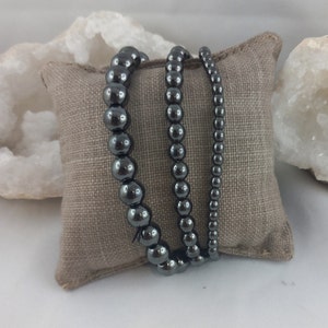 Hematite bracelet in natural pearl 4/6/8mm.
