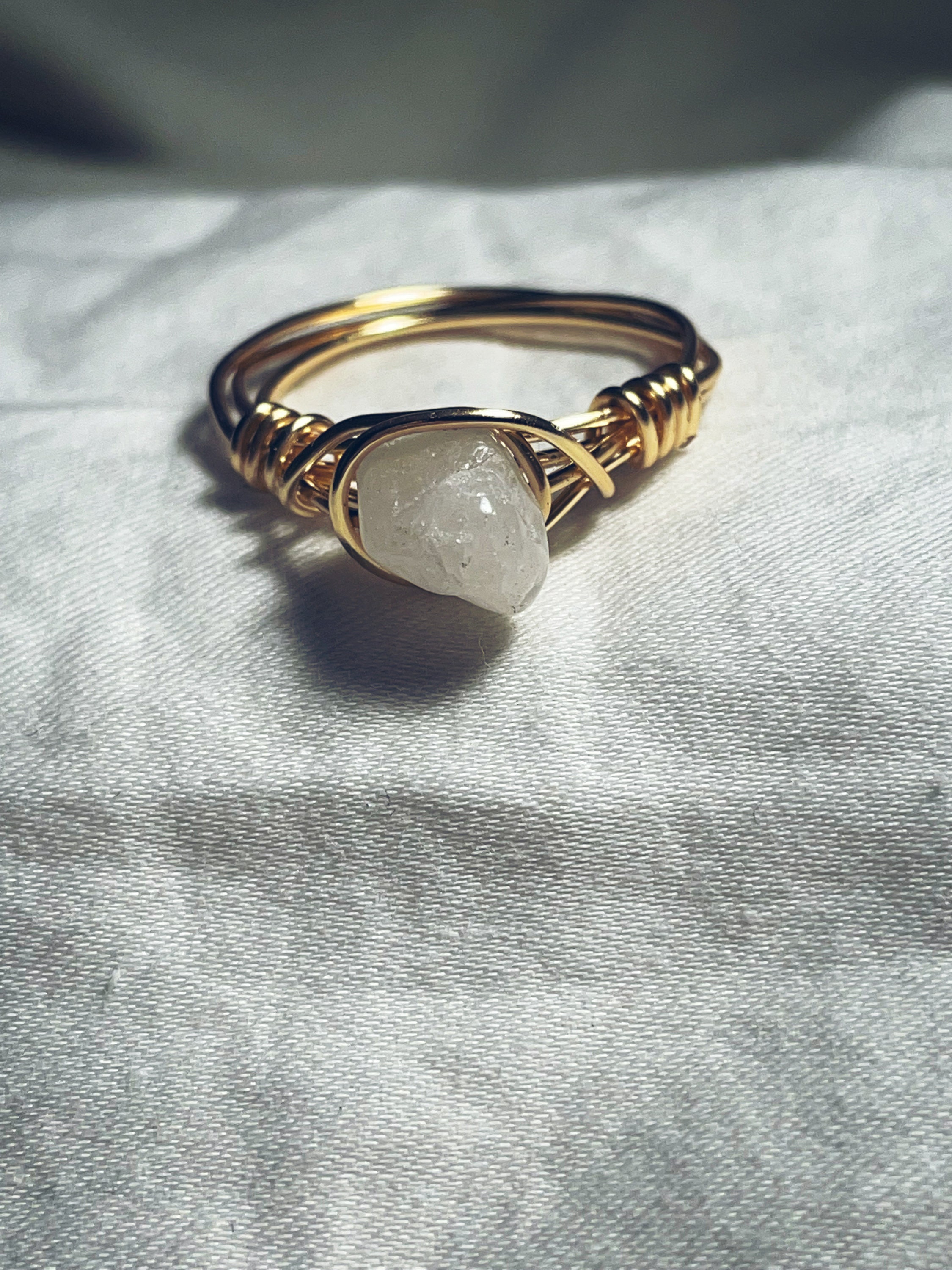 Wire Ring Crystal Rings Handmade Wire Jewelry Stone Etsy