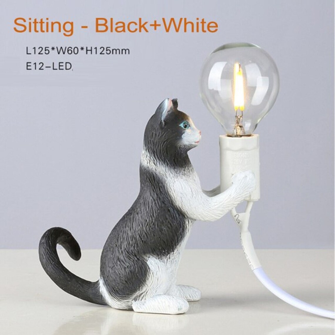Unique Cat Table Lamp Resin Animal Cat Table LED LampDesk Etsy