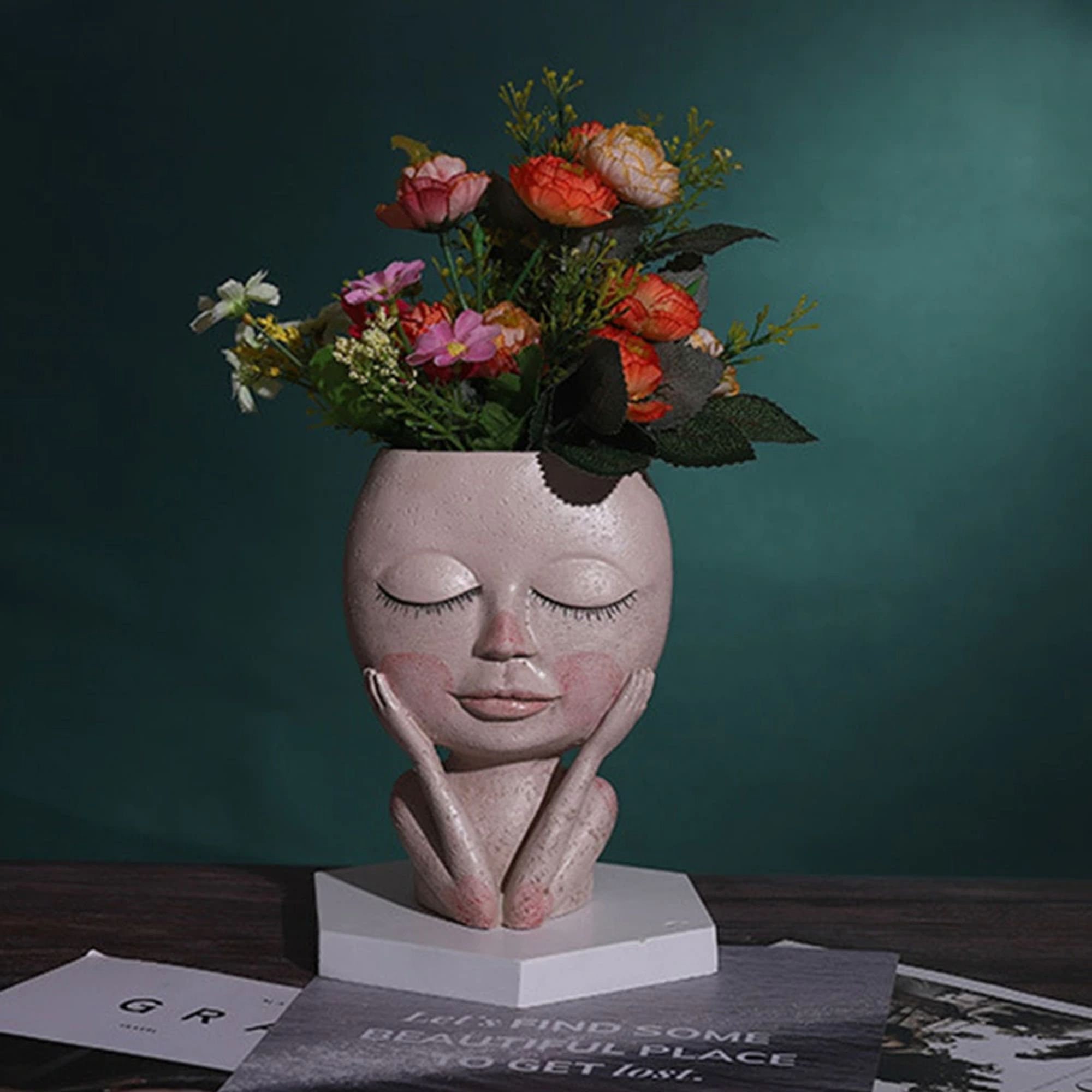 Mädchen Gesicht Kopf Topf für Pflanzen / nordischer Blumentopf Etsy