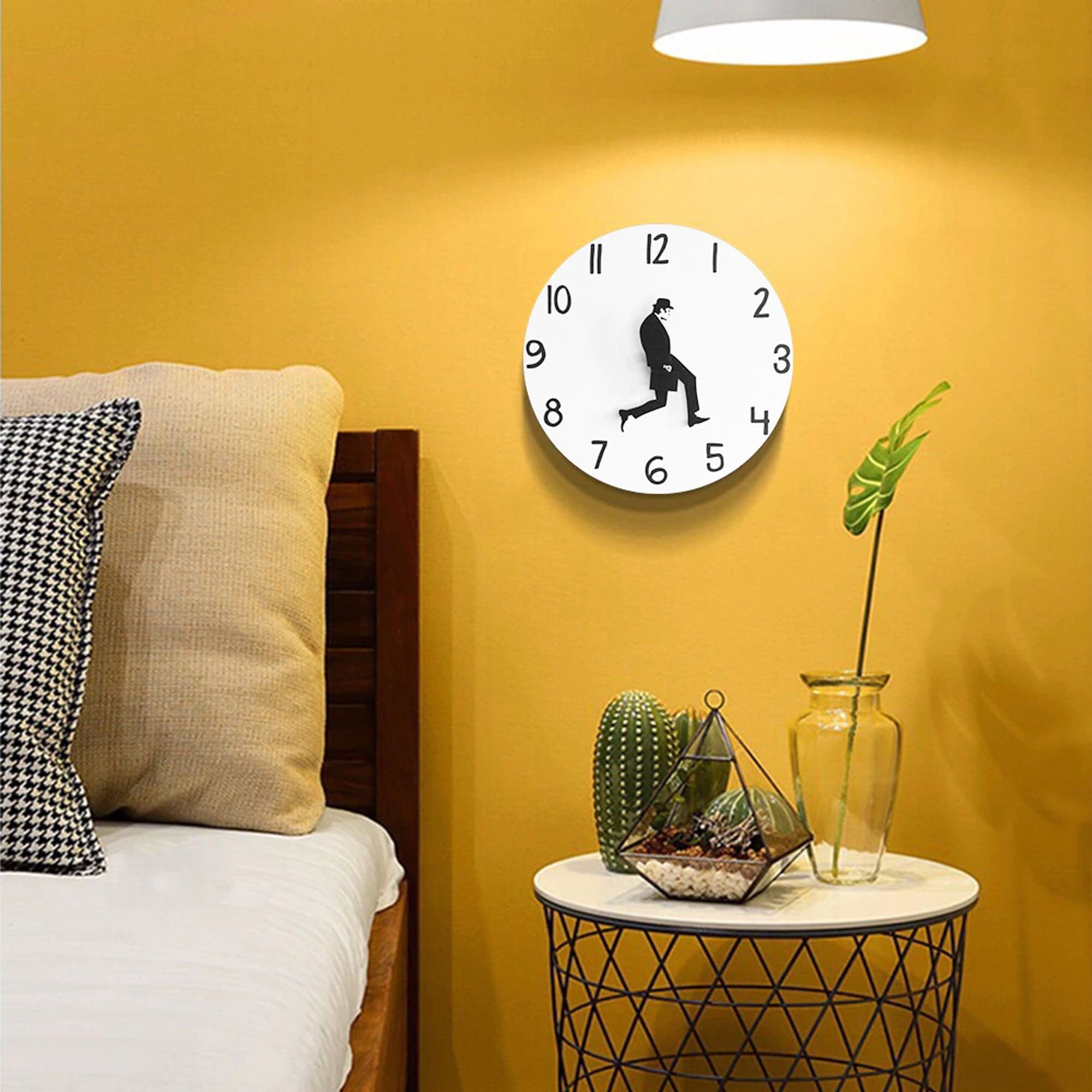 Funny Wall Clock Funny Clock Minimalist Clock Round Wall Etsy